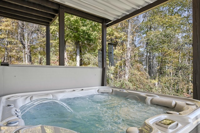 7990 Poplar Creek Rd, Nashville, TN 37221 - unfurnished sunroom featuring a jacuzzi