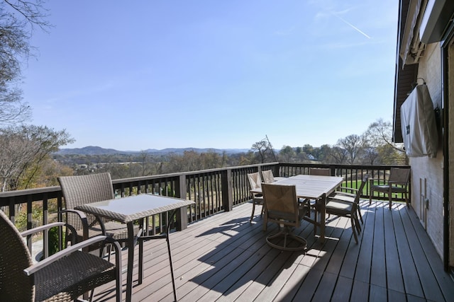 7990 Poplar Creek Rd, Nashville, TN 37221 - wooden terrace with outdoor dining area and a mountain view