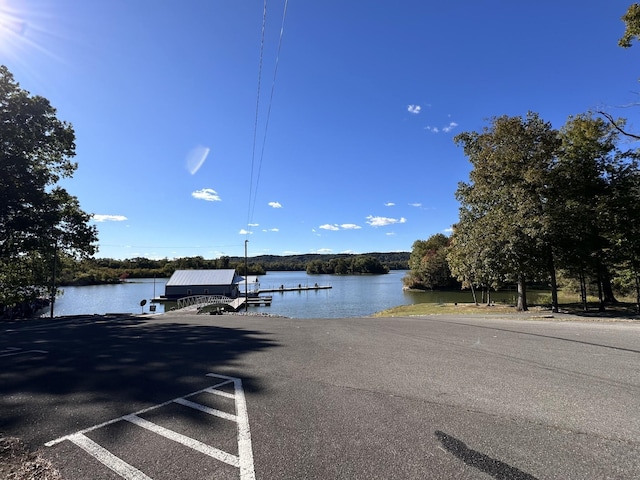 view of water feature featuring a boat dock