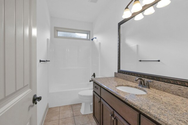 2726 Wynthrope Hall Dr, Murfreesboro, TN 37129 - full bathroom with vanity, toilet, shower / bath combination, and tile patterned floors