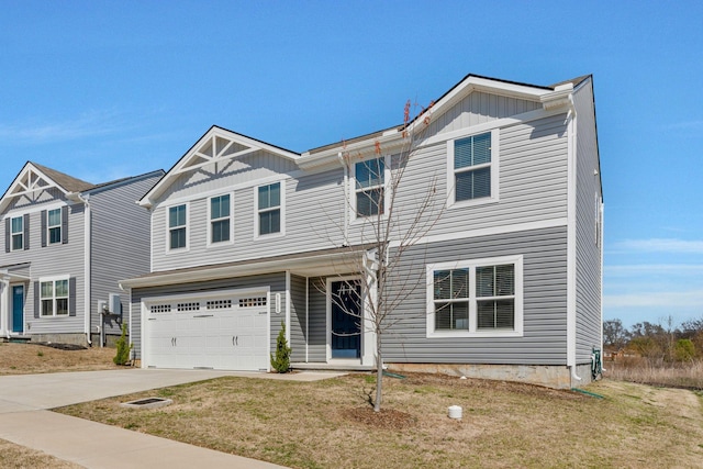 3008 Sapgate Ln, Nashville, TN 37207 - view of front of property featuring a front yard, board and batten siding, concrete driveway, and a garage