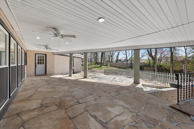 276 E Porters Bluff Rd E, Clarksville, TN 37040 - view of patio featuring fence and a ceiling fan
