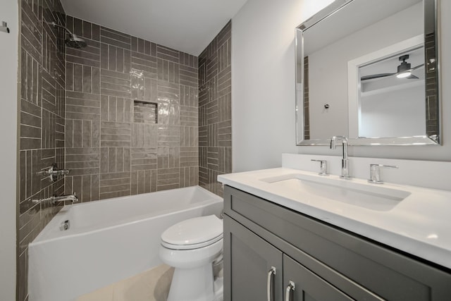 1405 Ashwood Ave, Nashville, TN 37212 - bathroom featuring vanity, shower / tub combination, and toilet