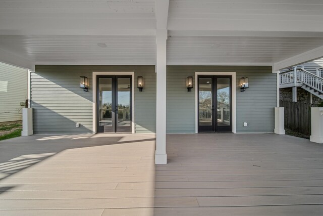 1405 Ashwood Ave, Nashville, TN 37212 - wooden deck with french doors
