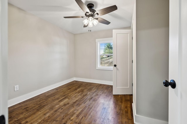 2999 Fayetteville Hwy, Belfast, TN 37019 - empty room featuring a ceiling fan, dark wood-style flooring, and baseboards