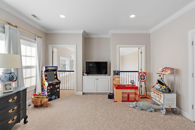 4 Colonel Winstead Dr, Brentwood, TN 37027 - rec room with baseboards, carpet, and crown molding