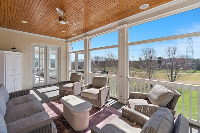 4 Colonel Winstead Dr, Brentwood, TN 37027 - sunroom with ceiling fan and outdoor lounge area