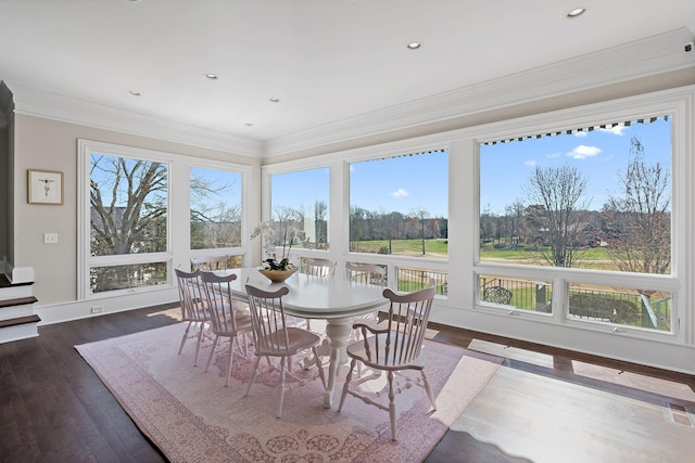 4 Colonel Winstead Dr, Brentwood, TN 37027 - sunroom with recessed lighting, wood finished floors, and ornamental molding