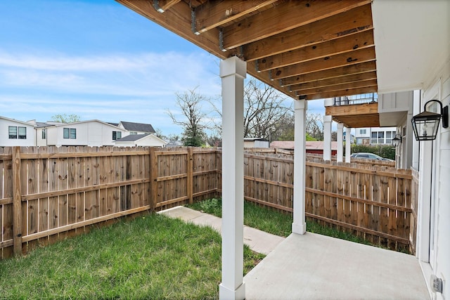 view of yard with fence