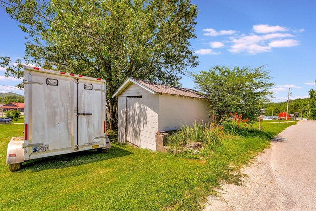 view of shed