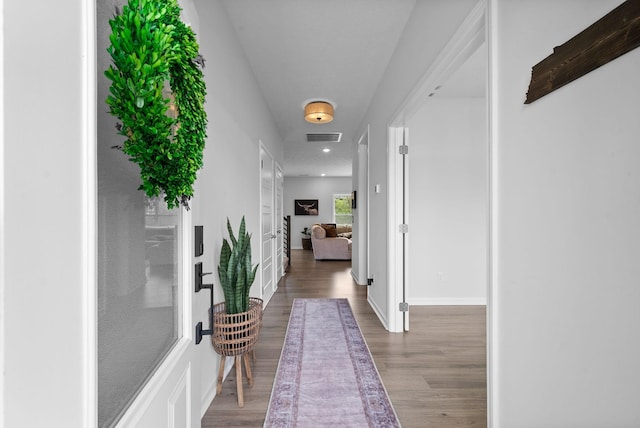 221 Wesson Dr, Clarksville, TN 37043 - hallway with wood finished floors, recessed lighting, baseboards, and visible vents