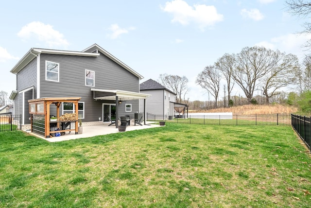 221 Wesson Dr, Clarksville, TN 37043 - back of property featuring a lawn, a fenced backyard, and a patio area