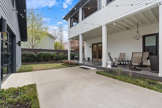 924 Gilmore Ave, Nashville, TN 37204 - view of patio / terrace with french doors and fence