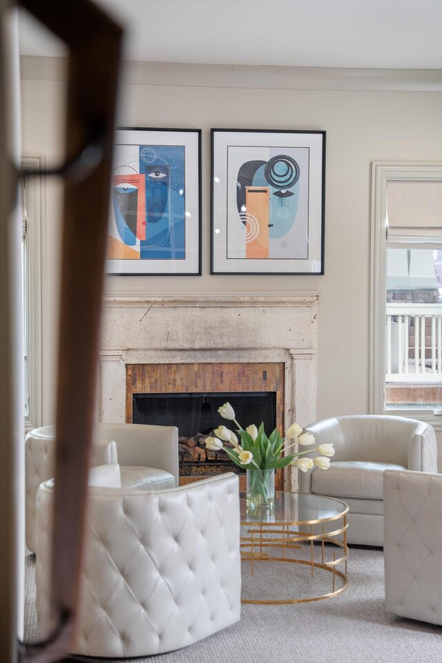 924 Gilmore Ave, Nashville, TN 37204 - living area with a fireplace