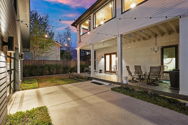 924 Gilmore Ave, Nashville, TN 37204 - patio terrace at dusk featuring fence