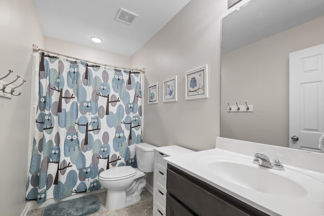 1424 Old Stone Rd NW, Lebanon, TN 37087 - full bath featuring toilet, vanity, curtained shower, and visible vents