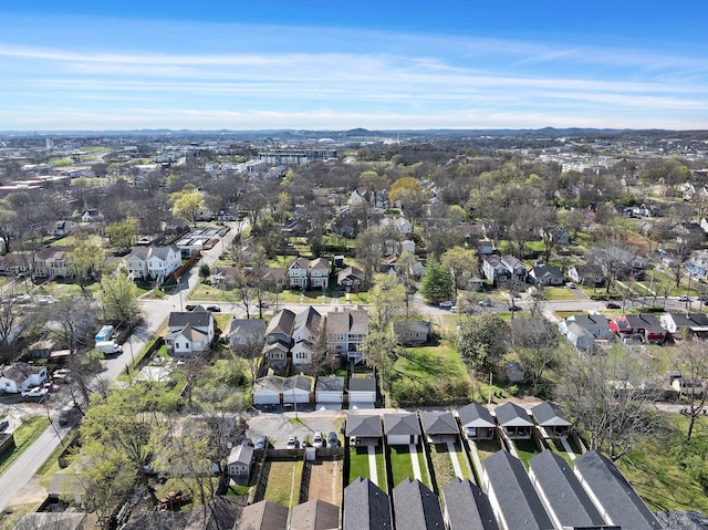 birds eye view of property with a residential view