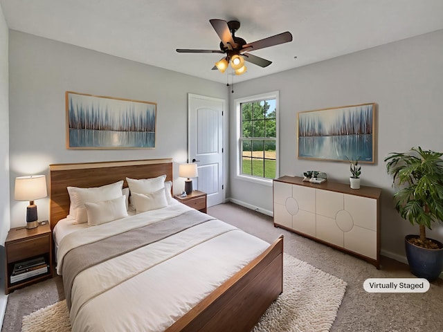 851 Salem Rd, Clarksville, TN 37040 - bedroom featuring baseboards, light colored carpet, and ceiling fan