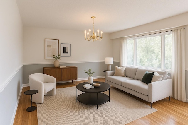251 Sailboat Dr, Nashville, TN 37217 - living area with wood finished floors, a chandelier, and baseboards