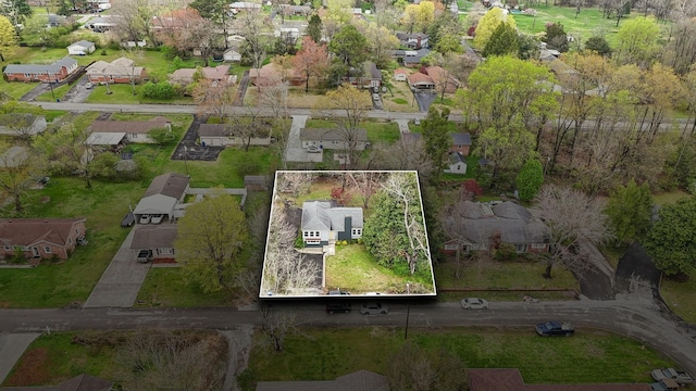 drone / aerial view with a residential view