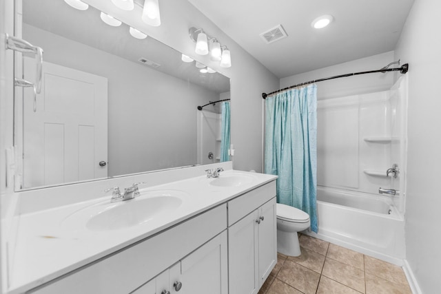 2037 Hamilton Hill Dr, Antioch, TN 37013 - full bath with toilet, shower / tub combo with curtain, a sink, and visible vents