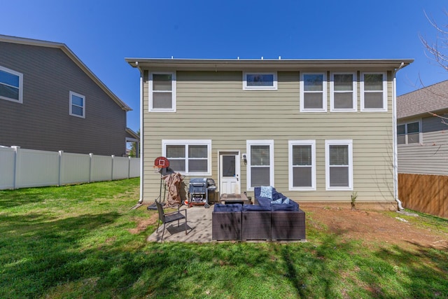 2037 Hamilton Hill Dr, Antioch, TN 37013 - rear view of property featuring a yard, a patio, and a fenced backyard