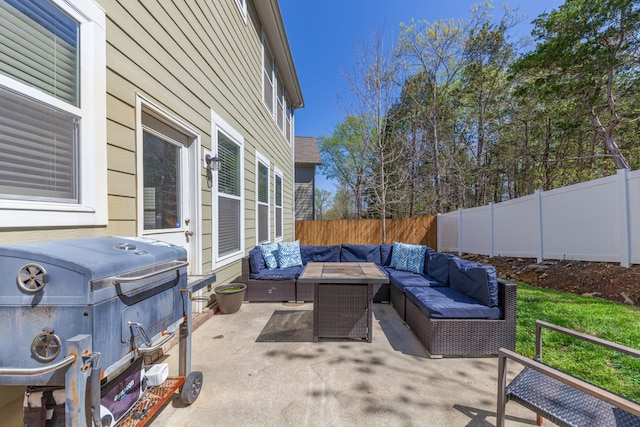2037 Hamilton Hill Dr, Antioch, TN 37013 - view of patio featuring a fenced backyard, an outdoor hangout area, and area for grilling