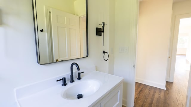 259 W End Hts, Lebanon, TN 37087 - bathroom with vanity, baseboards, and wood finished floors