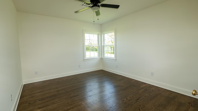 259 W End Hts, Lebanon, TN 37087 - unfurnished room with baseboards, a ceiling fan, and dark wood-style floors