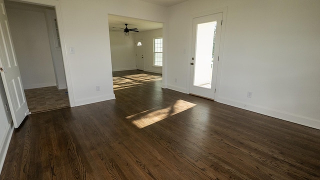 259 W End Hts, Lebanon, TN 37087 - interior space featuring baseboards, a ceiling fan, and dark wood-style floors
