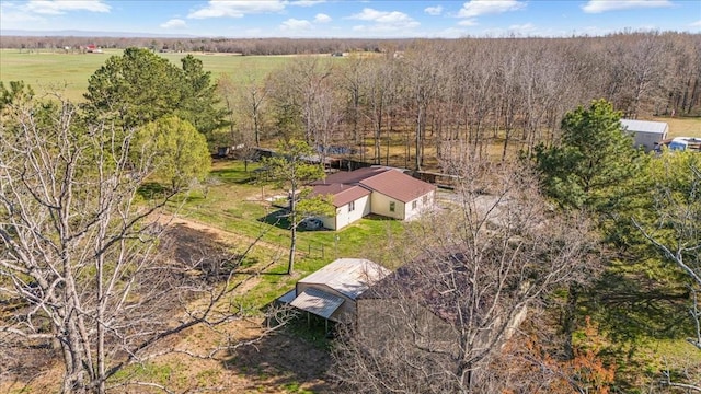 aerial view featuring a rural view