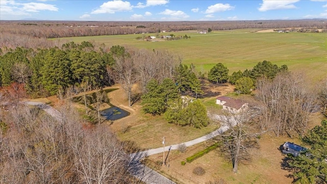 aerial view featuring a rural view