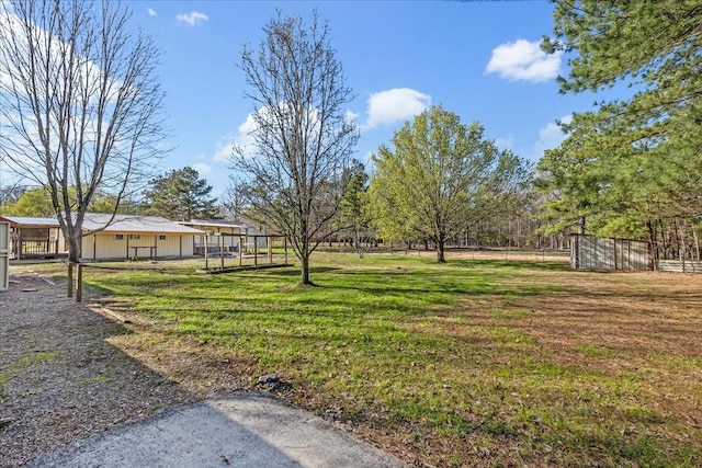 view of yard featuring fence