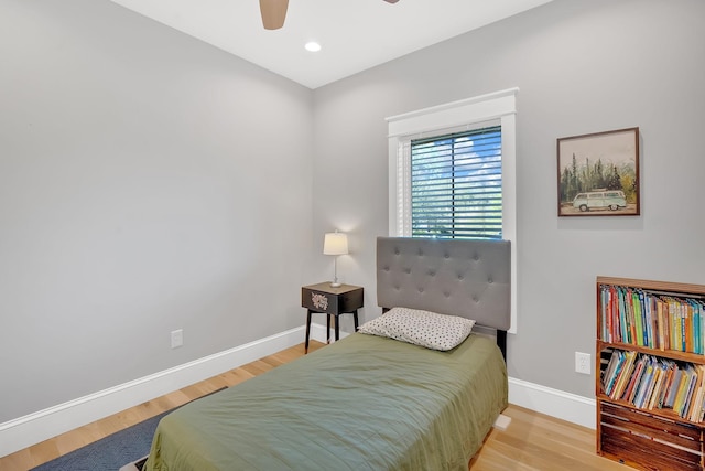 1017 Cliff View Dr N, Kingston Springs, TN 37082 - bedroom featuring recessed lighting, baseboards, a ceiling fan, and wood finished floors