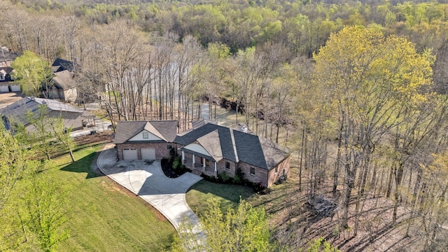 1017 Cliff View Dr N, Kingston Springs, TN 37082 - drone / aerial view featuring a wooded view