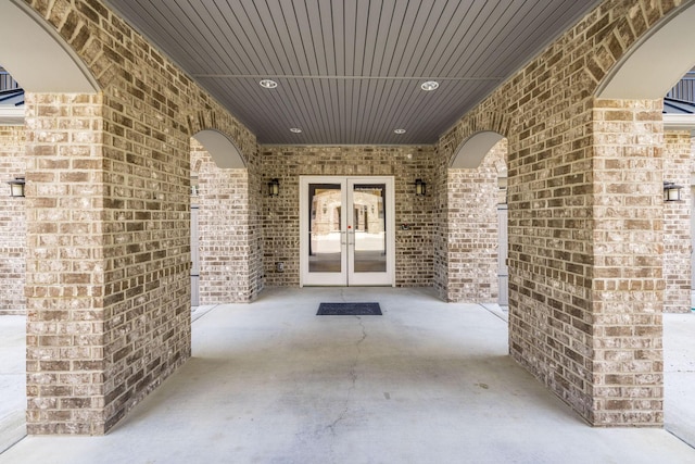 exterior space featuring french doors
