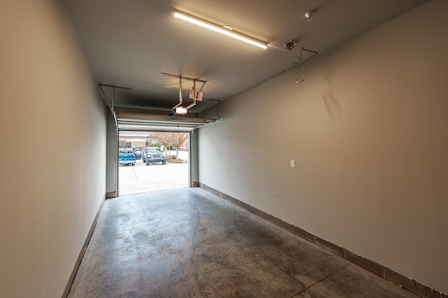 garage with baseboards