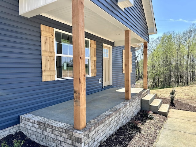 exterior space with covered porch