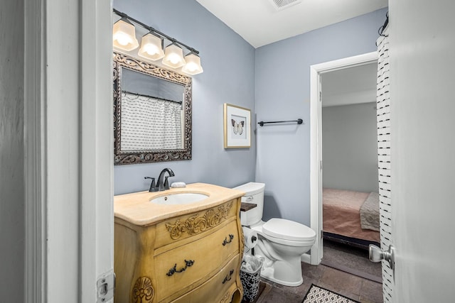 1036 Locke Creek Rd, Readyville, TN 37149 - bathroom with toilet, vanity, and visible vents