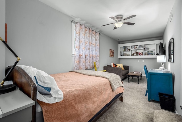 1036 Locke Creek Rd, Readyville, TN 37149 - bedroom with carpet flooring, ceiling fan, and visible vents