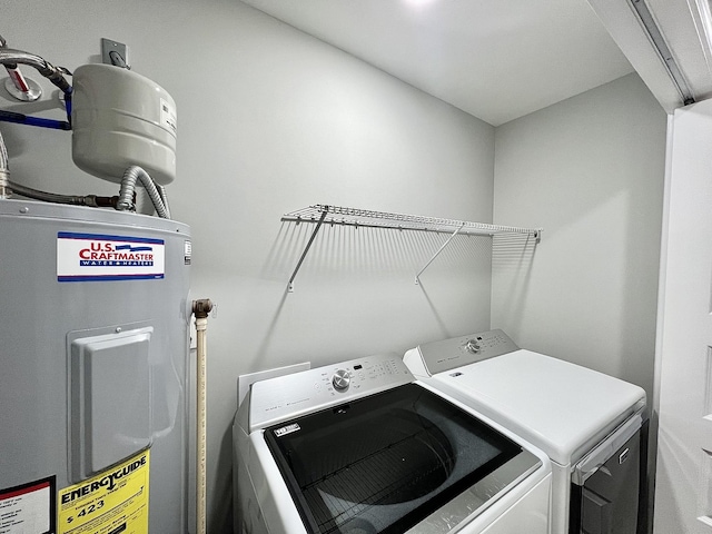 402 Pine St, Pulaski, TN 38478 - laundry room with water heater and independent washer and dryer