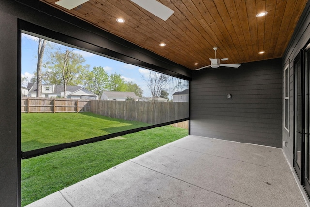 6362B Columbia Ave, Nashville, TN 37209 - view of patio with a ceiling fan and a fenced backyard