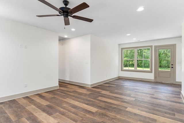 12 Lonsvale Dr, Mcminnville, TN 37110 - empty room with baseboards, ceiling fan, recessed lighting, and wood finished floors