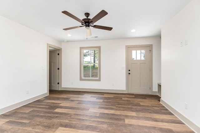 12 Lonsvale Dr, Mcminnville, TN 37110 - entrance foyer featuring recessed lighting, ceiling fan, a wealth of natural light, and wood finished floors