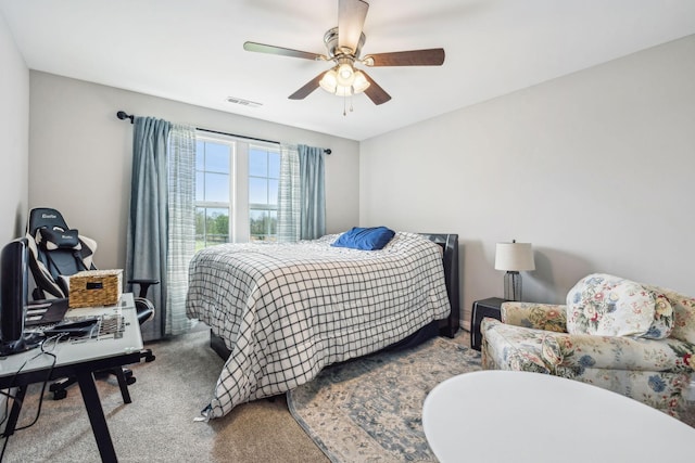 120 Sideview Rd, Gallatin, TN 37066 - bedroom with carpet flooring, visible vents, and a ceiling fan
