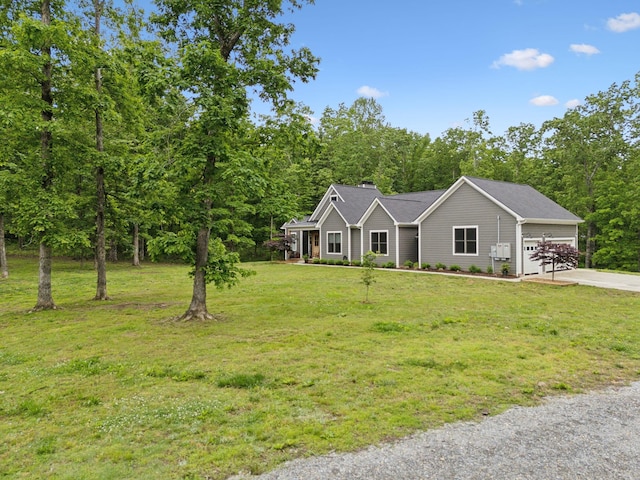 6033 Vesper Way E, Franklin, TN 37064 - ranch-style house featuring a front yard, driveway, and a garage