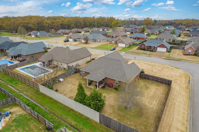 aerial view featuring a residential view