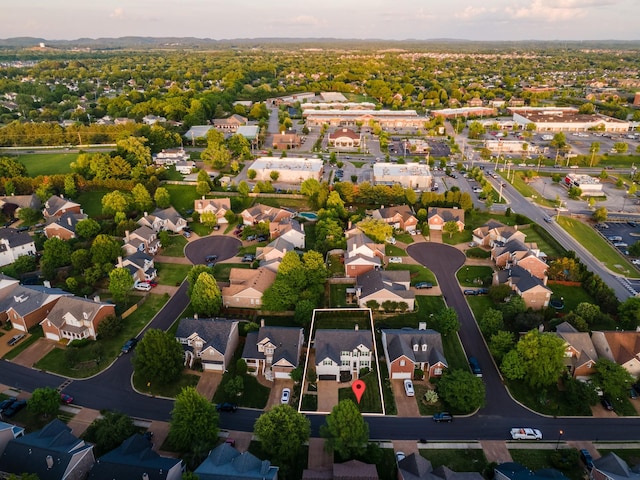 bird's eye view featuring a residential view