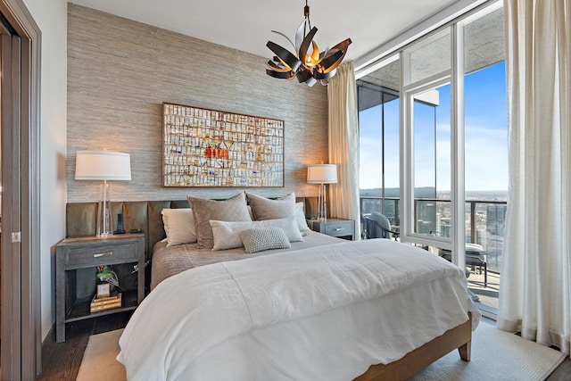 515 Church St Unit 3908, Nashville, TN 37219 - bedroom featuring access to exterior and expansive windows