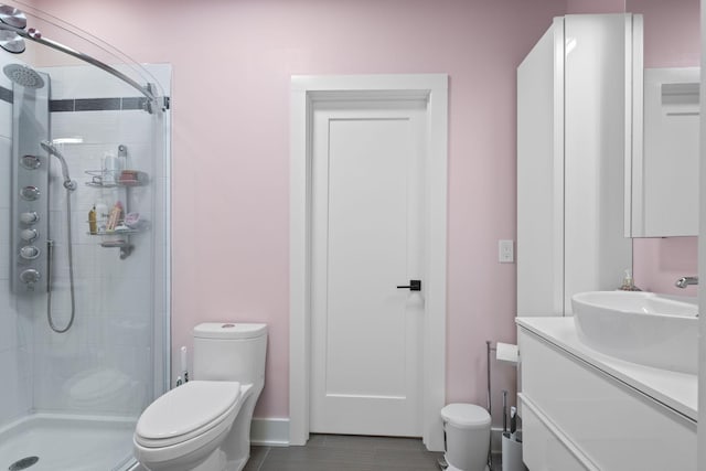 1122 Oman Dr, Brentwood, TN 37027 - bathroom with a stall shower, toilet, and vanity